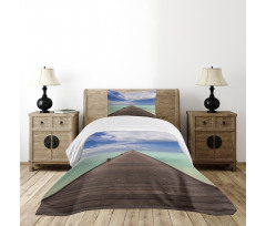 Peaceful View Long Jetty Ocean Bedspread Set