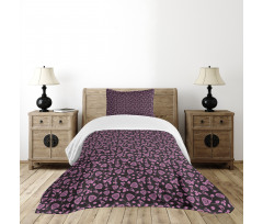 Rose Romance on Dark Backdrop Bedspread Set