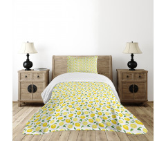 Fruit Art Lemons and Leaves Bedspread Set