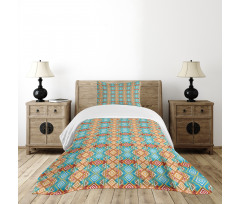 Colorful Tie Dye Geometric Bedspread Set