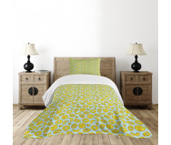 Round Slices of Pineapple Bedspread Set