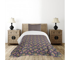 Abstract Pomegranate Floral Bedspread Set