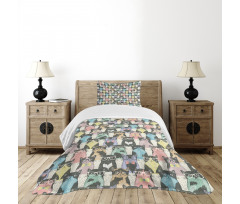 Hipster Playful Glass Bedspread Set