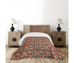 Rabbit and Flowers Bedspread Set