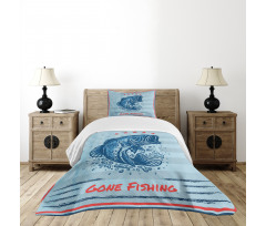 Vintage Trout Fish Bedspread Set