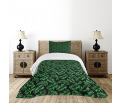 Exotic Jungle Leaves Art Bedspread Set