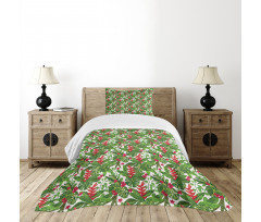 Exotic Hawaii Foliage Art Bedspread Set