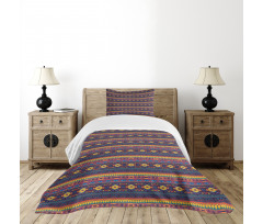 Colorful Folkloric Pattern Bedspread Set