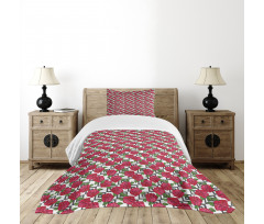 Flowers on Nested Squares Bedspread Set