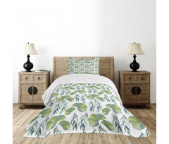 Foliage Water Lilies Bedspread Set