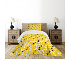 Diagonal Leaf Pattern Bedspread Set