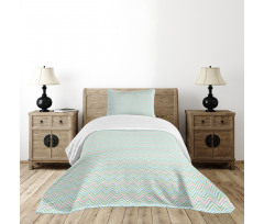 Zigzags Pastel Tones Bedspread Set