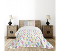 Colorful Sketchy Drawn Bedspread Set