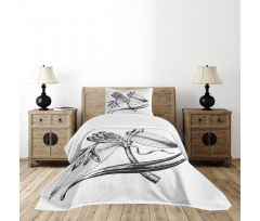 Vintage Engraved Flower Art Bedspread Set