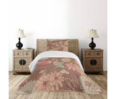 Vintage Birds Flowers Love Bedspread Set