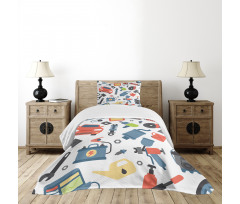 Car Repair Elements Bedspread Set