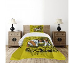 Hunting Dog Woods Bedspread Set