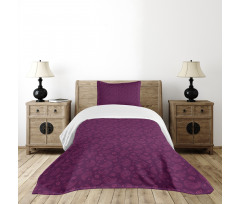 Simplistic Outline Floral Bedspread Set