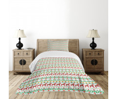 Floral Swedish Dala Horse Bedspread Set