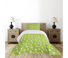 Alcohol Culture Pattern Bedspread Set