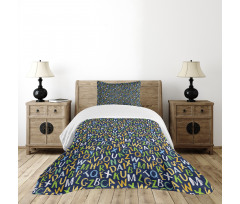 Irregular English Letters Bedspread Set