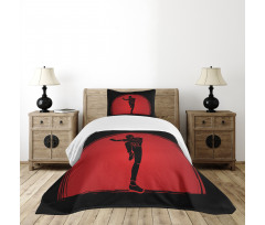 Man Silhouette Pose Round Bedspread Set