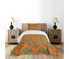 Cartoon Overlap Mandarins Bedspread Set