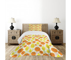 Cheerful Lemon and Orange Bedspread Set