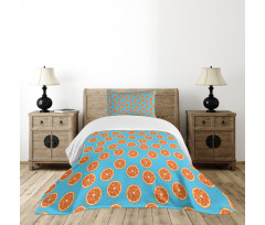 Exotic Citrus Fruit Round Bedspread Set