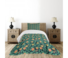 Citrus Leaf Botanical Art Bedspread Set