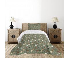 Leaves and Animals Bedspread Set