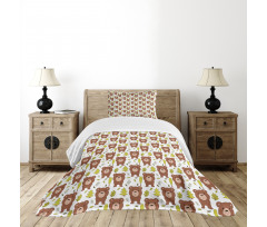 Bear and Leaves Bedspread Set