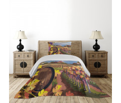 Cartoon Vineyard Grapes Bedspread Set