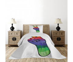Love in Rainbow Colors Bedspread Set