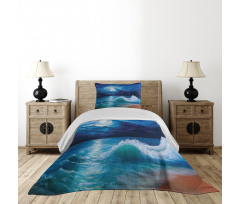 Moonlight over Wavy Sea Bedspread Set