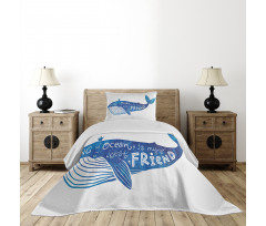 Whale King Friend Bedspread Set