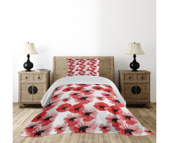 Poppies Vibrant Colors Bedspread Set