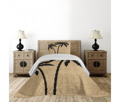 Palm Tree Silhouettes Bedspread Set