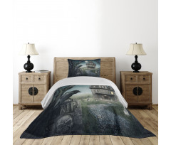 Haunted House Crow Tomb Bedspread Set