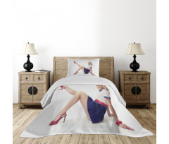 Lady in Navy Dress Bedspread Set