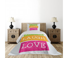 Live Laugh Love Vibrant Bedspread Set