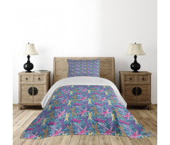 Grunge Colorful Bugs Bedspread Set