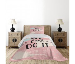 Motivational Text Bedspread Set