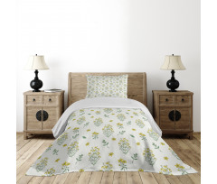 Medical Herbs Flowers Bedspread Set