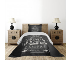 Beer Bottle Lettering Bedspread Set