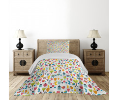 Cartoon Elements Birds Bedspread Set