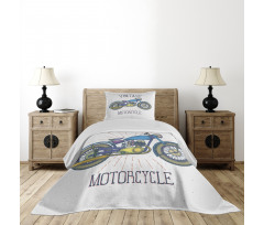 Colorful Retro Bike Bedspread Set