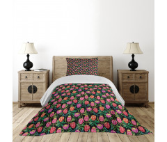 Colorful Flower Garden Bedspread Set