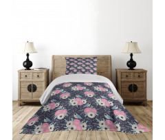 Winter Flowers Birds Bedspread Set