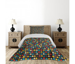 Retro Half Circles Bedspread Set